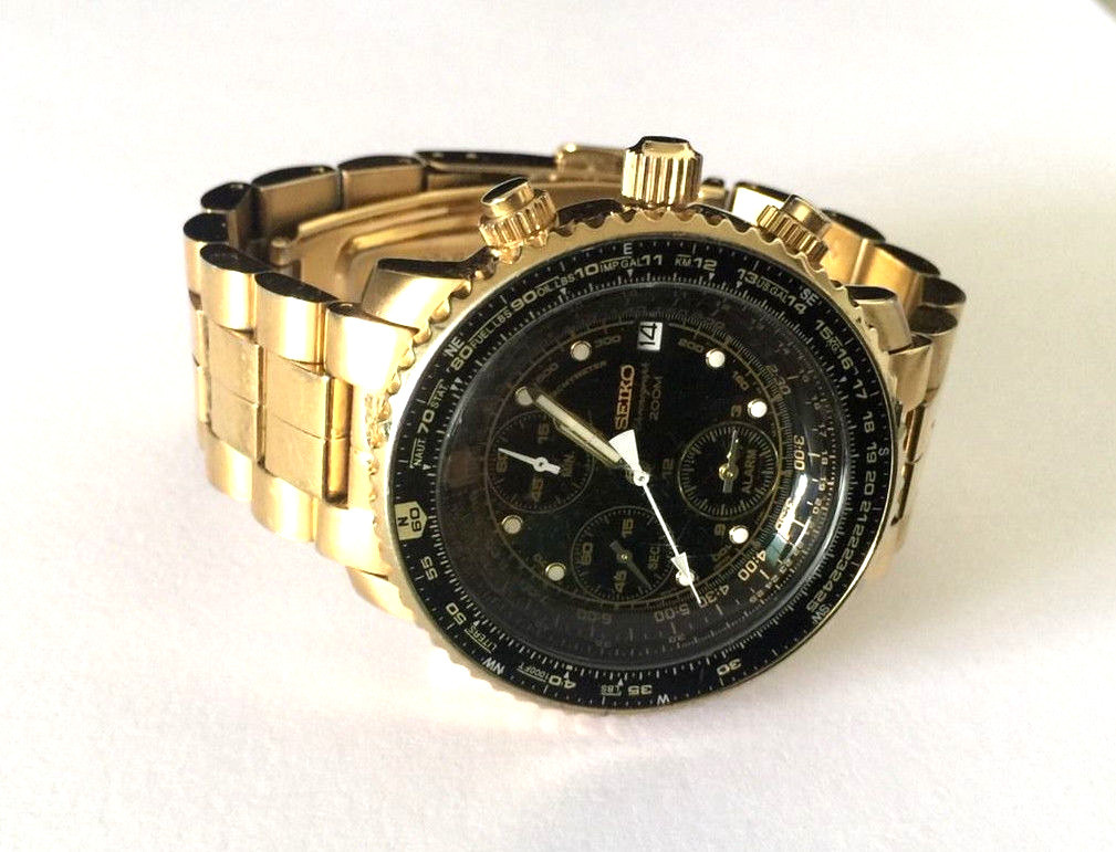 seiko flightmaster gold